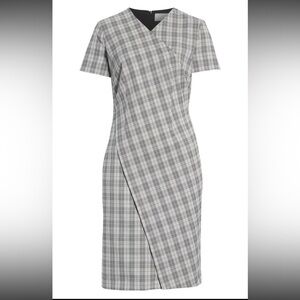 Hugo Boss Gray Plaid Mini Dress